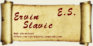 Ervin Slavić vizit kartica